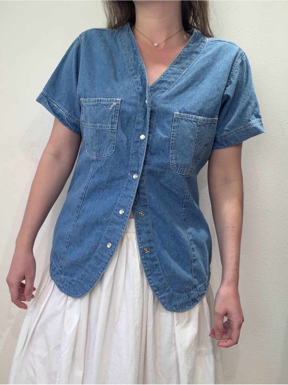 Vintage Denim Baseball Shirt